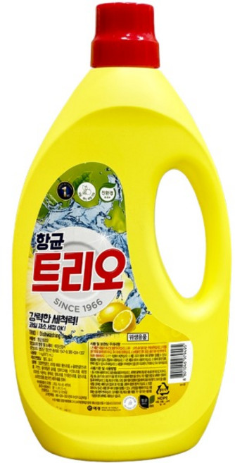 트리오 항균 주방세제 3kg 주방 식기 설거지 세제 리필, 1개