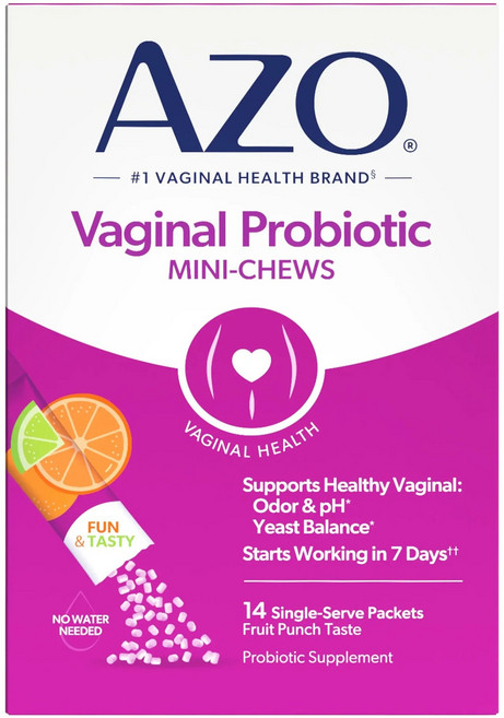 AZO Vaginal 益生菌迷你咀嚼錠, 女性, 2g, 1個