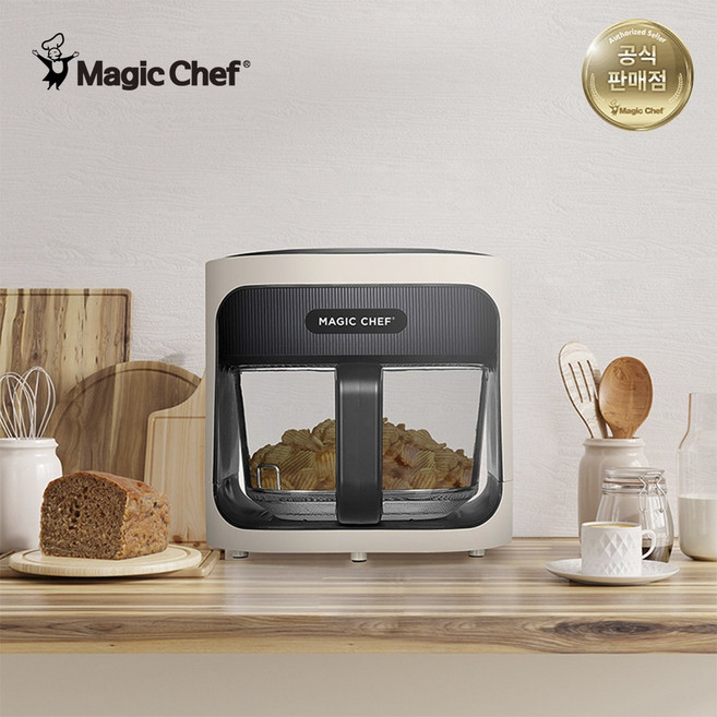 공식판매 매직쉐프 에어프라이어 투명글라스 내열유리 4L 스테인리스 슬림 가성비 MAF-H400CW, 상세 설명 참조