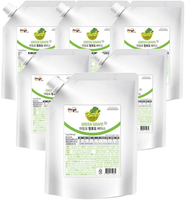 아임요 청포도 베이스 1kgx6개, 1kg, 6개