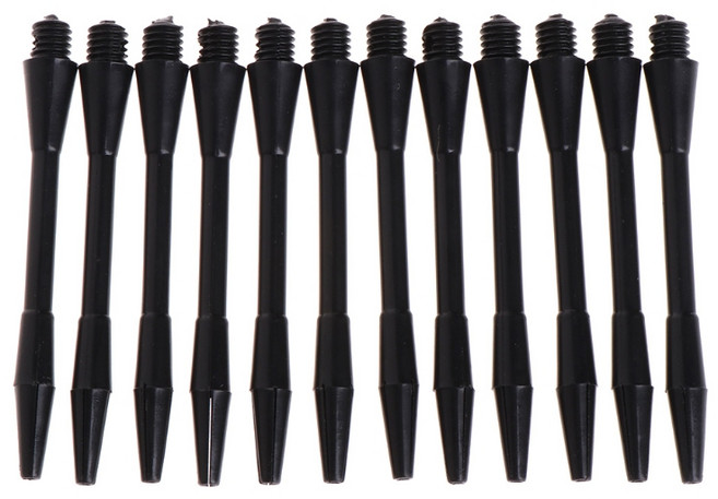 12PCS 다트 샤프트 블랙 쇼트 다트 스템 나일론 링 그립 다트 해로우 다트 폴, Black