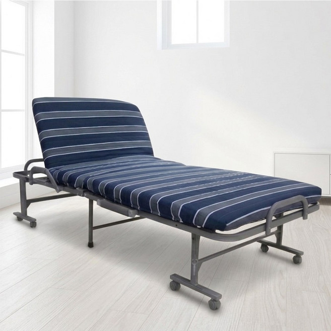 라꾸라꾸 럭셔리 12탄 슈퍼싱글 간이수납침대, 스트라이프(블루*그레이*화이트) 단일제품