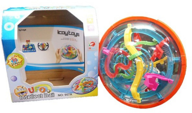icoytoys UFO 智力球 3D 迷宮球 99關 益智玩具, 1個