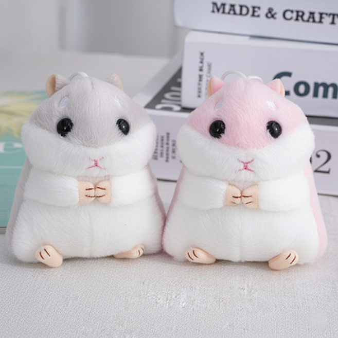 1+1 앤티키 햄찌 키링 2p, 1세트, 실버+핑크