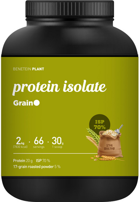 베네틴 플랜트 프로틴 단백질 쉐이크 아이솔레이트 곡물맛, 1개, 2kg