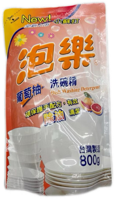 泡樂 葡萄柚洗碗精 小蘇打 台灣製造, 1個, 800g