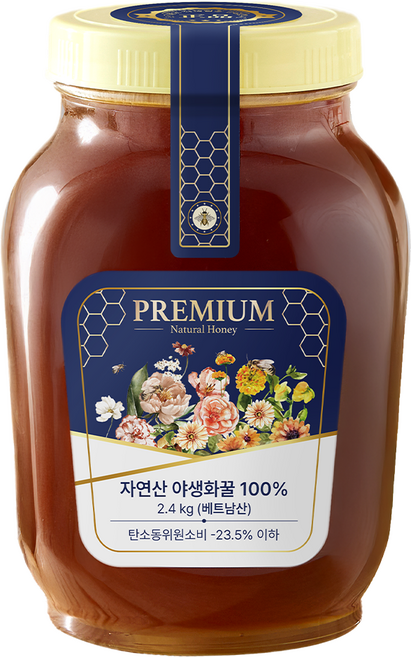 다정이네 천연벌꿀 오리지널 생꿀 2.4KG 베트남 최고급 야생화꿀, 1개