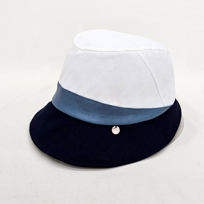 투톤 로고 남녀 공용 페도라 중절모자 모자