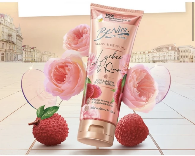 Benice Body Serum Glow Perfume Lychee Rose collagen 비나이스 바디세럼 글로우앤퍼퓸로즈 170ml, 1개 - 쿠팡