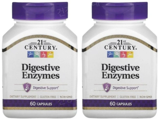21stCentury Digestive Enzymes 21세기센트리 소화 효소 60정 2팩, 2개 - 쿠팡