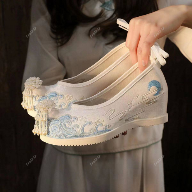 SAMARA 여성 한복 신발 키높이 전통 꽃신 생활한복