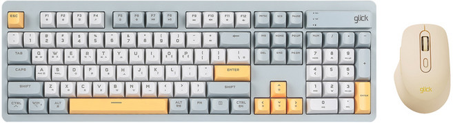 지클릭커 오피스프로 사일런스 M 무소음 방수 키보드 마우스 세트 104키, 인체공학, 네이비 블루, WMK529