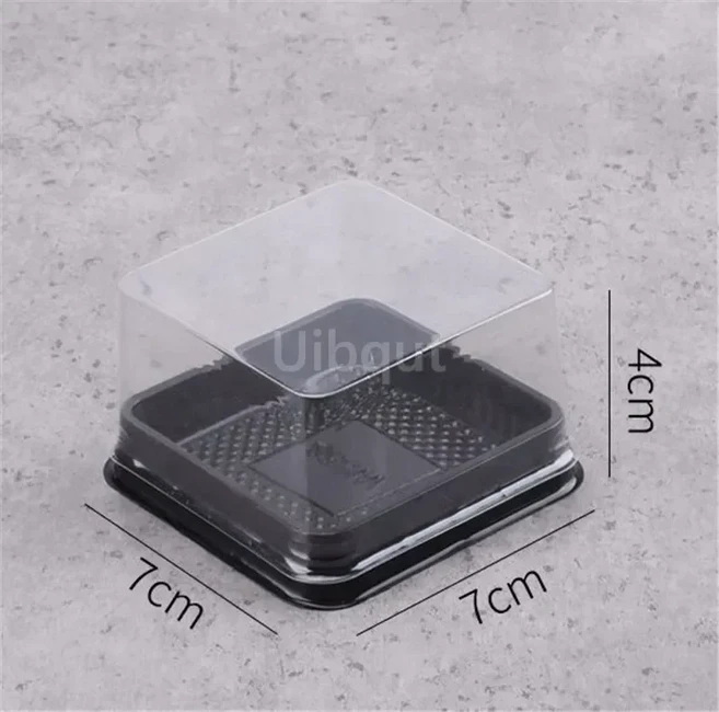 골드 블랙 투명 타원형 플라스틱 케이크 무스 포장 상자 컵케익 치즈 페이스트리 크림 컨테이너 결혼식 축, 09 50pcs 7x7xH4cm