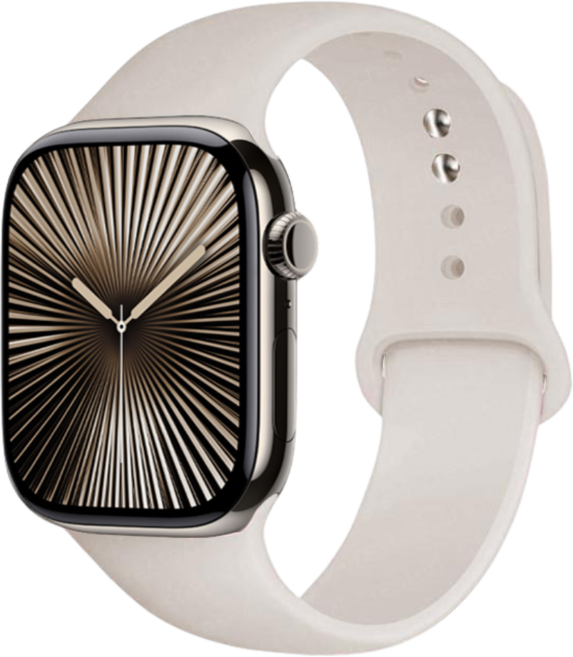 Fegwilde 애플워치 호환 실리콘 원버튼 소프트 스포츠 밴드 스트랩 11 10 9 8 3 46/49/45/44/42/41/40/38mm 울트라1/2/3 SE1/2/3 밴드, 별빛