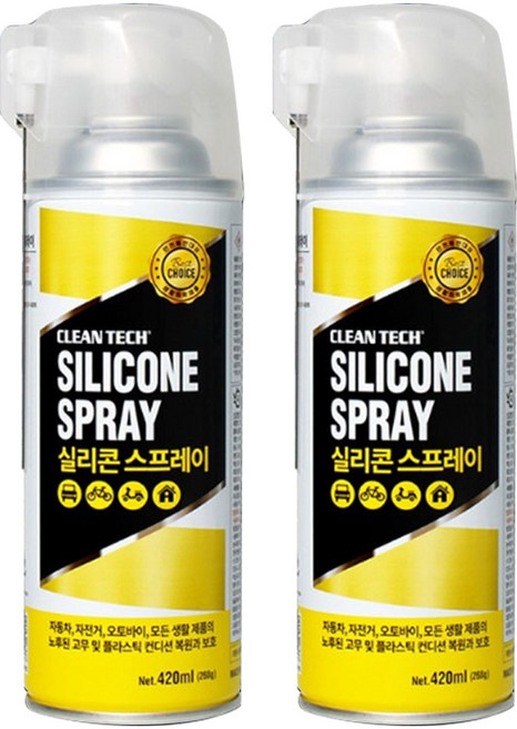 크린텍 간편하게 뿌리는 자동차 실리콘 스프레이, 420ml, 2개
