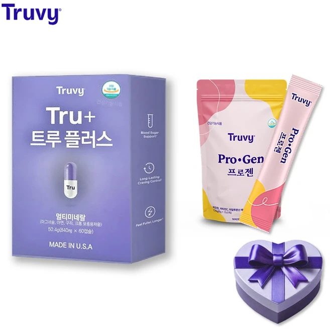트루비 트루플러스 멀티미네랄 면역력 에너지보충 그린커피추출물 + 콜라겐 프로젠 1포 선물, 1개, 60정 - 쿠팡