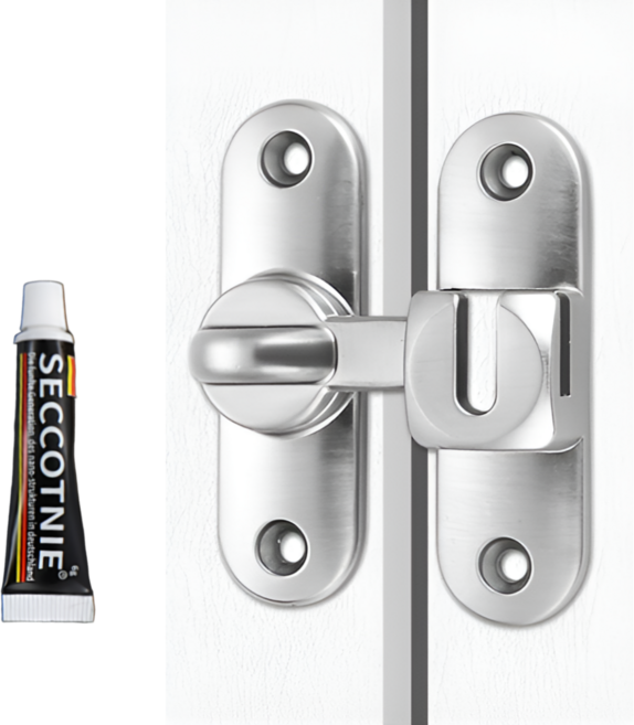 제이스디 무타공 문 잠금장치 다용도 잠금고리 실버, 1개