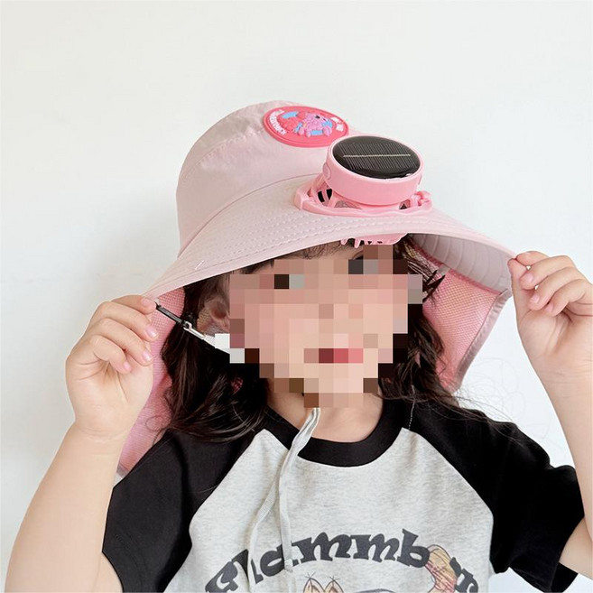 씨와이씨 어린이용 선풍기모자 아동 썬캡 태양광 충전 USB충전
