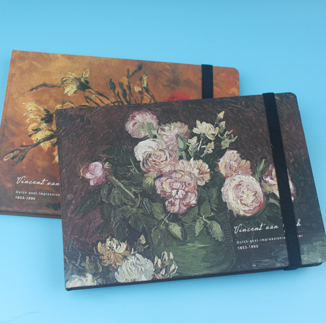 반고흐 명화 밴딩 드로잉북 스케치북 크로키북 50매, 꽃정물화4