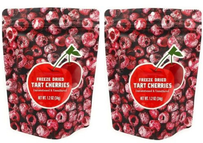 Generic 말린 과일 건조 건과일 동결 타트 체리 무가당 무황 처리 1.2온스34g 2개 묶음