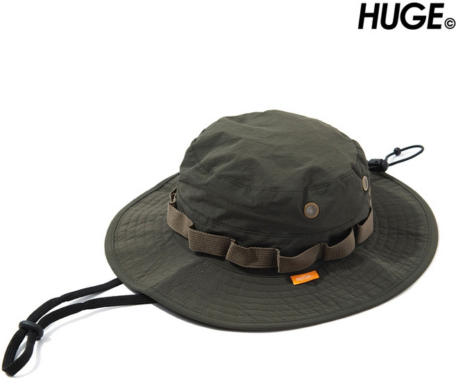 HUGE 機能登山帽 防潑水 戶外奔尼帽 【軍綠色】, 【軍綠色 / 機能防水登山帽】