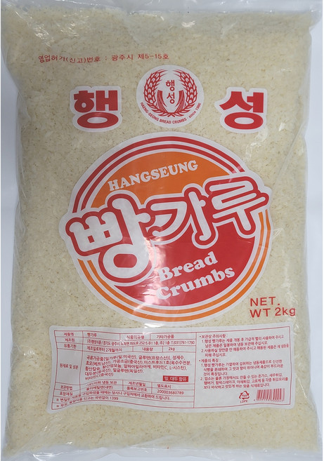 행성 습식 빵가루 (빨간봉투) 2kg 고운입자 경양식 돈까스, 5개