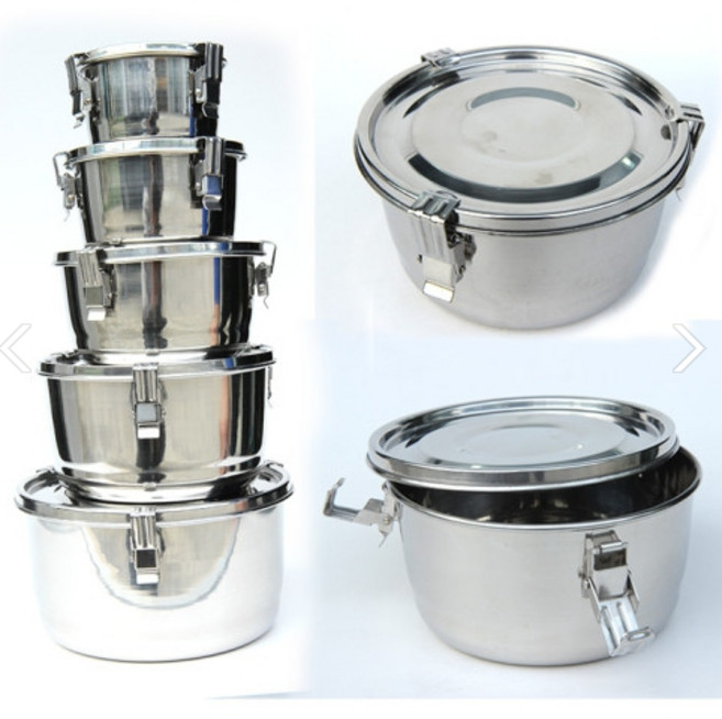 국산 27종 스텐 찬통 밀폐 보관 용기 김치통 반찬 통, 1개