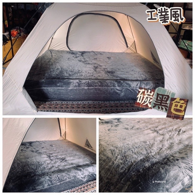 頂級加厚雙面法蘭絨充氣床包, 碳黑灰(深灰,L-XL尺寸(300cm以下充氣床均用
