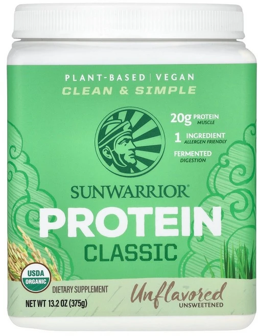 Sunwarrior Classic Protein Unflavored 13.2 oz 375 g, 374 g, 375g, 1개 - 쿠팡