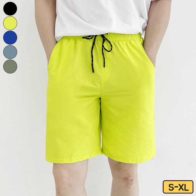 가비진 남성용 허리 쫀쫀 밴딩 아노락 방수 반바지 바스락 숏팬츠 바지