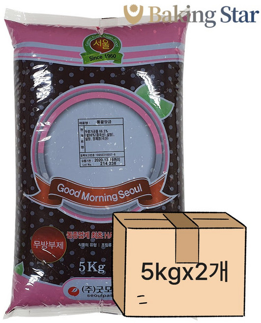 [박스] 굿모닝서울 통팥앙금 5kgx2개 붕어빵 단팥빵, 5kg