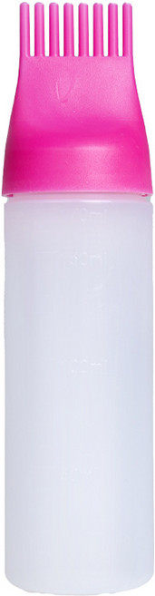 빗 일체형 헤어 공병 브러쉬 염색약통 셀프헤어용품, 4개, 핑크