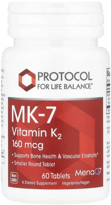 Protocol for Life Balance MK-7 비타민 K2 160mcg 60정, 60정 1개, 1개 - 쿠팡