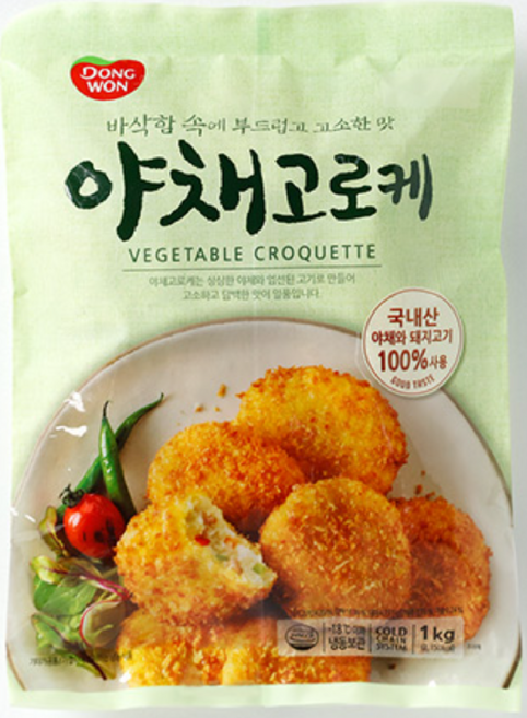 동원 야채고로케 1kg 2봉 4봉 6봉 대용량 아이들간식, 8개