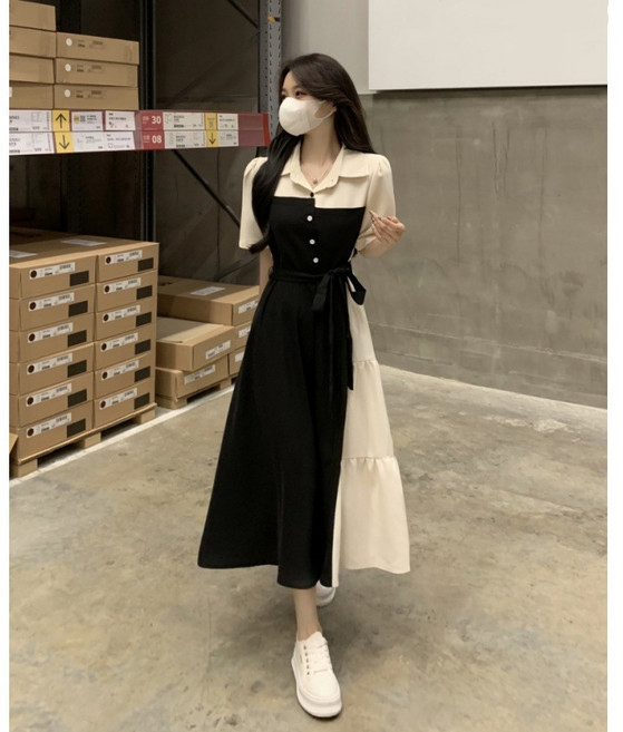 스타일닥터 여름원피스 여성 롱 원피스 빅사이즈 반팔 셔츠원피스 캐주얼 데일리룩 오피스룩 하객룩