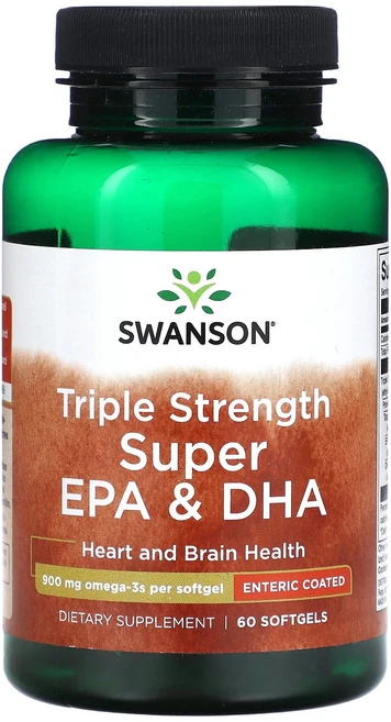 스완슨 Swanson 3배 강도 슈퍼 EPA 및 DHA 900mg 소프트젤 60정124162원산지:기타, 60정, 1개 - 쿠팡
