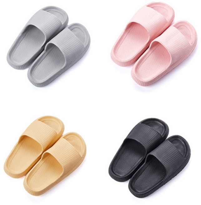 [TV홈쇼핑정품 찜케어] 백세건강 구르미 슬리퍼 충격흡수 푹신한 사무실슬리퍼 4켤레