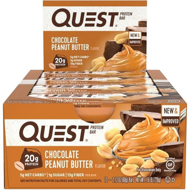 QUEST NUTRITION 高蛋白能量棒 60g, 巧克力花生醬, 1個