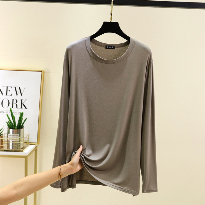 여성 빅사이즈 모달 라운드 오버핏 긴팔 티셔츠 9color 2XL~5XL KX-2579