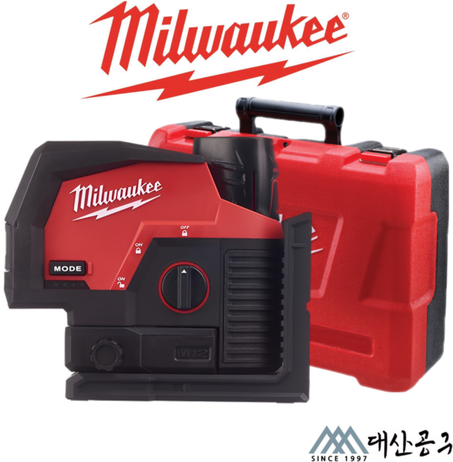 밀워키 M12 CLLP-0C 크로스 라인 포인트 그린 레벨기, 본품, 1개