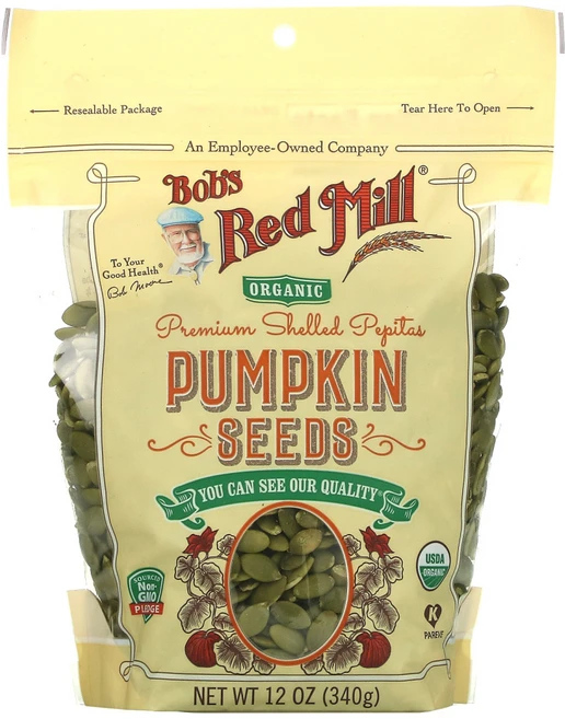 Bobs Red Mill 껍질을 제거한 유기농 프리미엄 페피타스 호박씨 340g(12oz), 1개 - 쿠팡