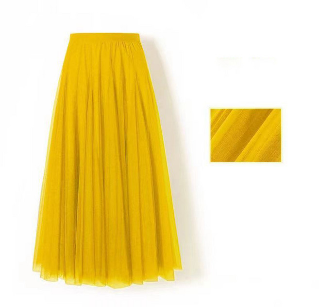 페이준 봄여름 망사 스커트 재즈 밸리 줌바 댄스치마 하이웨스트 슬림핏 볼륨 스커트 WQ725