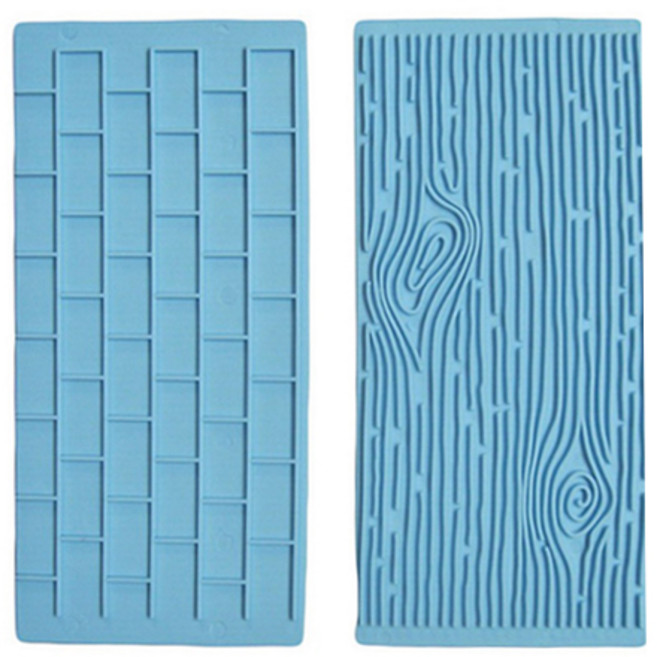 슈가크래프트도구 나무껍질 벽돌무늬 나무결 매트 실리콘 몰드 나뭇잎 몰드 쿠키커터 컵케익 설탕공예 제과제빵, 벽돌+자갈, 1개