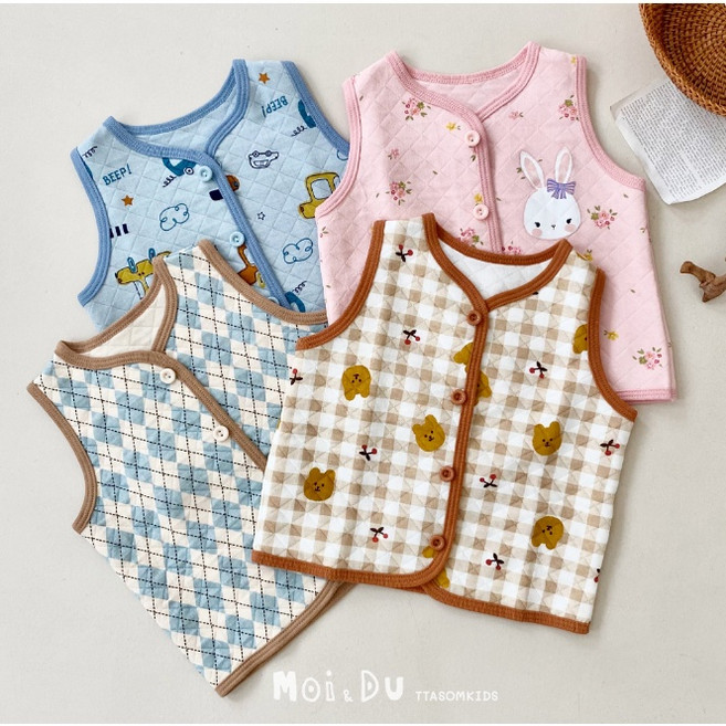 ttasom有機棉兒童保暖背心 韓國童裝 寶寶無袖保暖背心 有機棉材質 親膚舒適