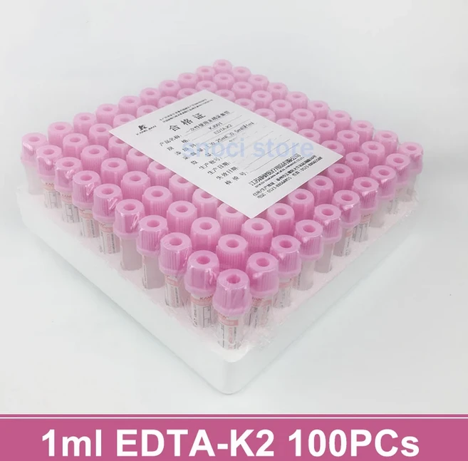 헤파린 리튬 나트륨 항응고제 튜브 EDTA K2 1ml 일회용 시험관 (생물 과학 실험실 용품), 09 1ml-EDTAK2-plastic, 1개 - 쿠팡