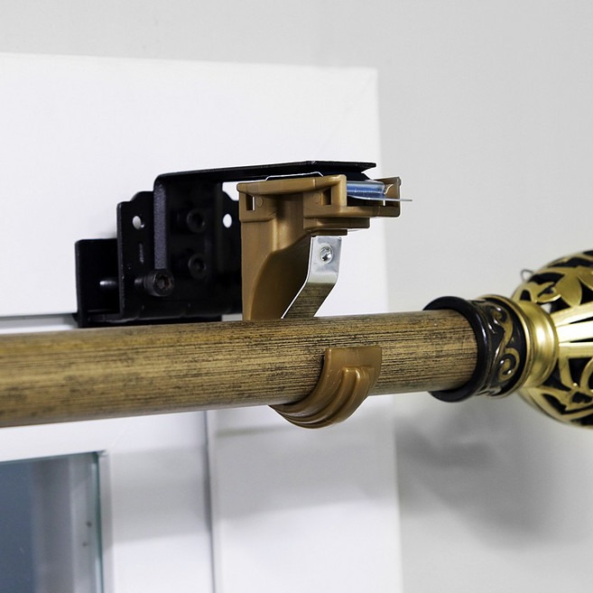 윈샵 25mm 못없이 설치하는 커튼봉 무타공 노피스, 무타공브라켓_블랙(2개)