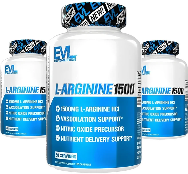 EVLUTIONNUTRITION L-아르기닌 1500mg 캡슐, 100정, 3개 - 쿠팡