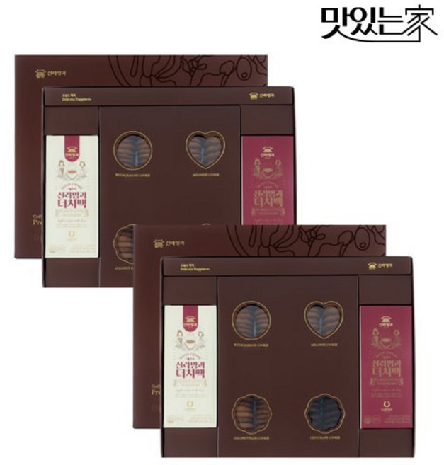 [신라명과]더치팩쿠키선물세트1+1 쇼핑백 포함, 1+1, 신라명과 더치팩 쿠키 4종 더치커피 2BOX