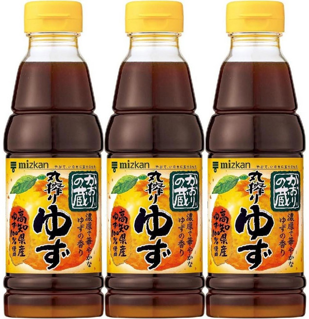 미츠칸 카오리노쿠라 마루시보리 유즈폰즈 360ml x 3개 / 통으로 짠 유자폰즈, 1개