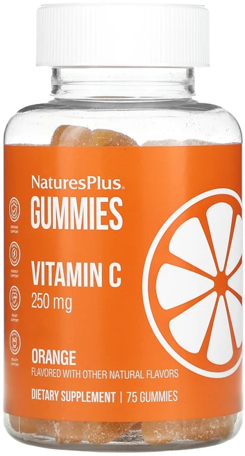 NaturesPlus 비타민C 구미젤리 오렌지 250mg 구미젤리 75개(구미젤리 1개당 125mg), NaturesPlus비타민C구미젤리오렌지250mg구미젤, 1개, 75정 - 쿠팡
